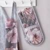 Catherine Lansfield Kitchen Dramatic Floral Cotton Double Oven Glove Grey