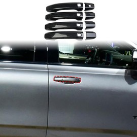 Fewshaw Carbon Fiber Side Door Handles Trim Cover for 2021-2024 Chevy Tahoe Suburban for 2021-2024 GMC Yukon