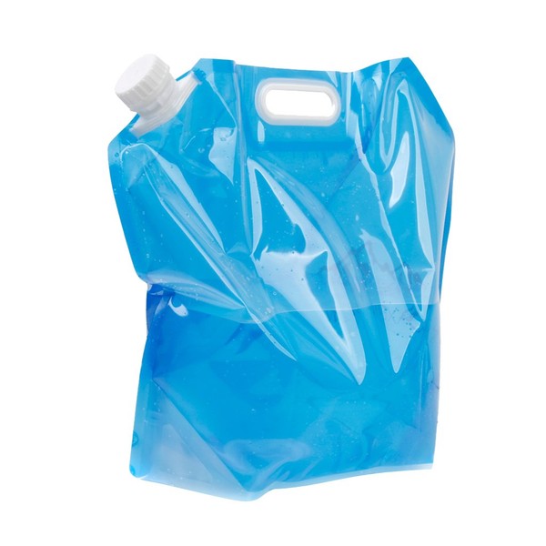 10L Folding Drinking Water Container Storage Bag Pouch for Camping Hiking Picnic BBQ Clear and Blue