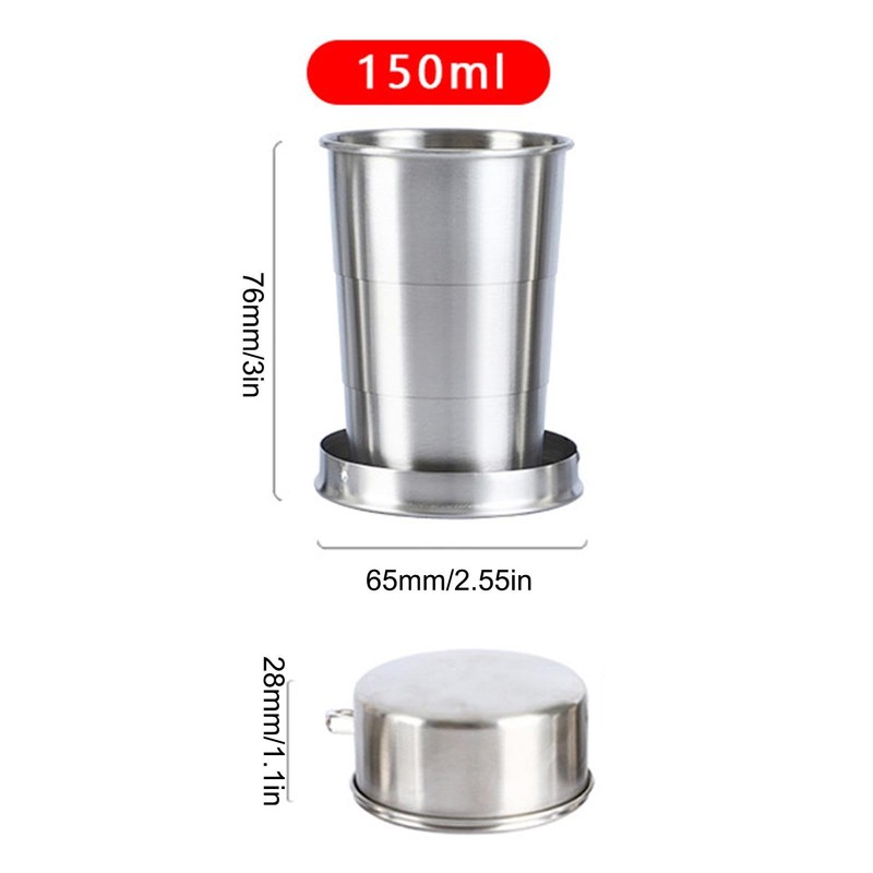 Stainless Steel Folding Cup - Collapsible Cups for Traveling |