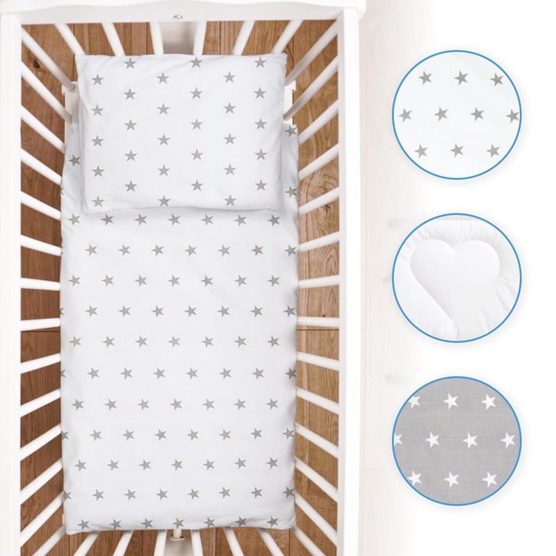 5 Piece Baby Bedding Duvet Pillow with Covers & Jersey