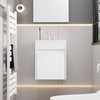 eclife 16" Small Bathroom Vanity Sink Combo, Modern Painted Wall