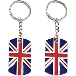 TEHAUX Llavero Bandera del Reino Unido para Bolsa y Decoración de Aleación de Zinc, Adorno de Llavero Creativo Paquete de 2 Piezas Adecuado para Temporada de Graduación