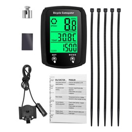 Wired Bike Computer LED Digital Bicycle Speedometer Touchscreen Cycling Computer Waterproof with Backlight for Mountain Road Bike
