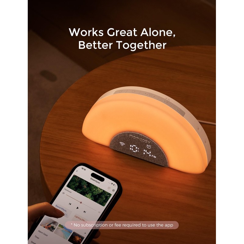 Momcozy DreamSync™ Baby Sound Machine, Night Light, APP Control Baby