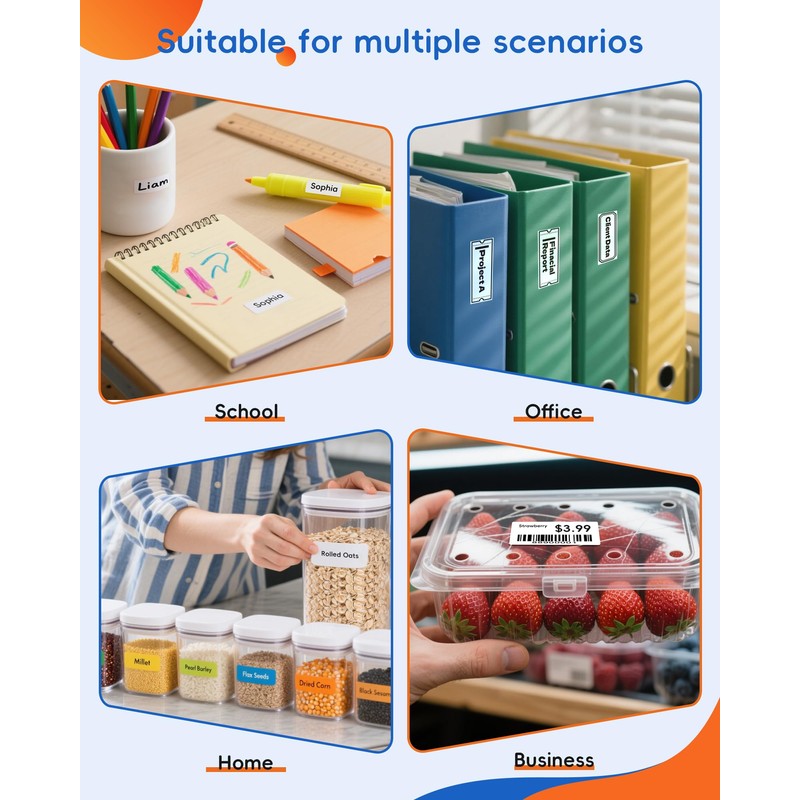 InkWon Label Maker Machine with Tape, D11s Bluetooth Label Maker