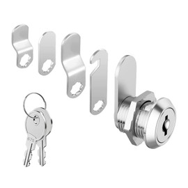 zoerbufan Cam Locks 16mm, Letterbox Lock, Drawer Lock, Lever Lock with 4 Different Lock Plates and 2 Keys for Lockers, Furniture, Cabinets