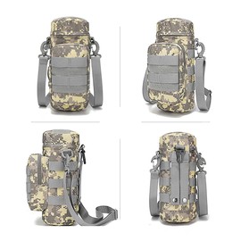 Heyjoin Tactical Water Bottle Pouch Military Army Molle Kettle Pouches for Hiking Camping Outdoor Travel (ACU)