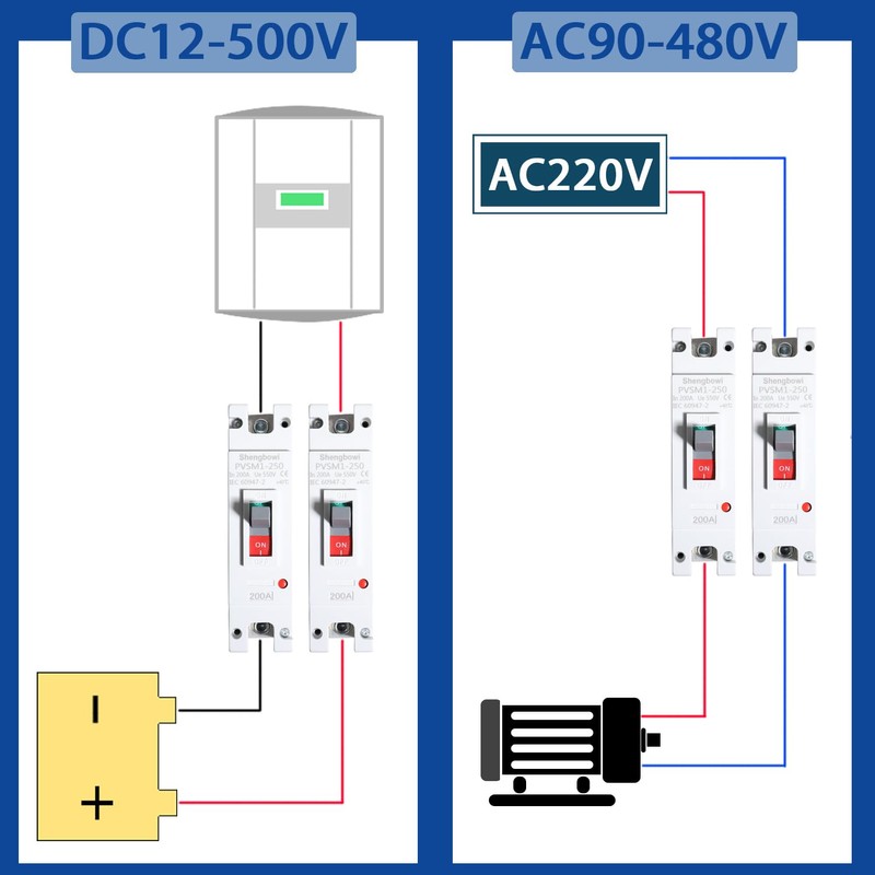 shengbowi Main DC 200 Amp Circuit Breaker AC Disconnect Switch