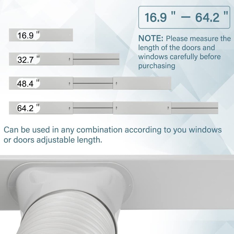 Portable Air Conditioner Window Door Kit with 5.9”Exhaust Hose, Universal