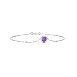 Angara Natural Amethyst Chain Bracelet for Women in Sterling Silver () | February Birthstone Jewelry Gift for Her | Wedding Anniversary