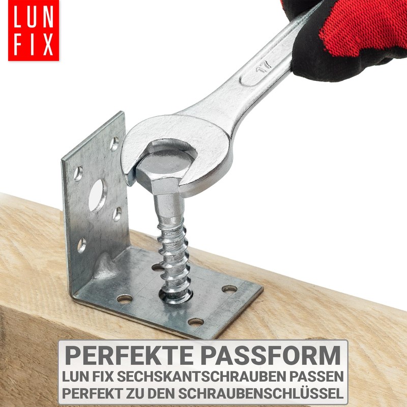 LUN FIX Hexagon Wood Screws 6 x 80 mm Pack