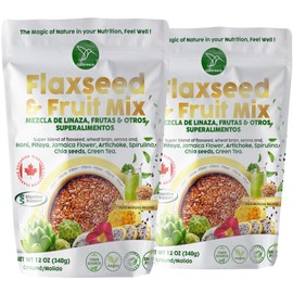 Colibreeco, Ground Flaxseed & Fruit Mix, Natural Flavor, 12 Oz (Pack of 2), Ground Flax Seeds, High in Natural Fiber & Omega-3, Plant-Based Nutrition, Vegan & Gluten-Free, Perfect For Smoothies, Baking & Toppings - Linaza Natural.