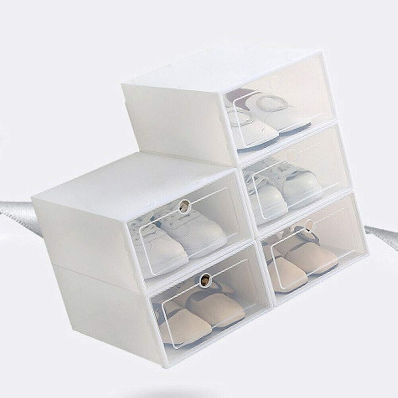 YIYIBYUS Stackable Shoe Boxes with Lids, 24 Pcs Foldable Sneaker