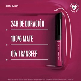 Cyzone Labial Mate Studio Look – 24H de Duración, No Transfer, Color Mate Intenso y Alta Pigmentación – 6 ml (BERRY PUNCH)