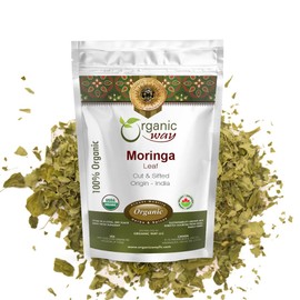 Organic Way Moringa/Drumstick Leaf Cut & Sifted (Moringa oleifera) | Herbal Tea - Organic & Kosher Certified | Vegan | Non GMO & Gluten Free | USDA Certified | Origin - India (1LBS / 16OZ)