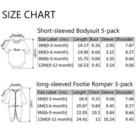 Ruliby Newborn Baby Boy Clothes Cotton Bodysuit and Romper Baby Girl Clothing Layette Set 0-3 Months