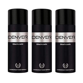 Denver Black Code Cologne Talc - 100 gm Pack of 3