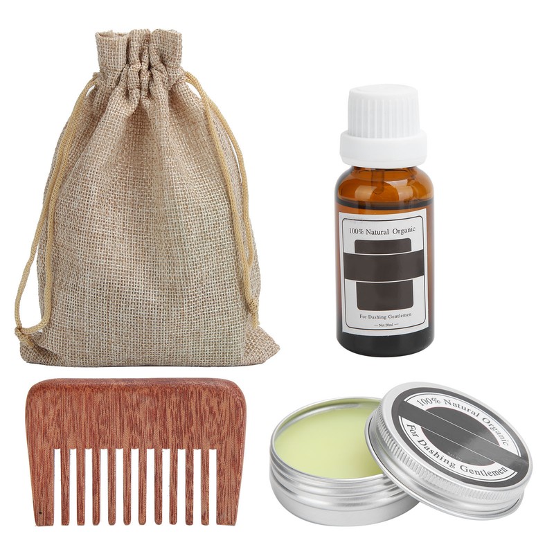 LANTHOME Men Beard Grooming Kit Mustache Beard Nourishing Styling Oil