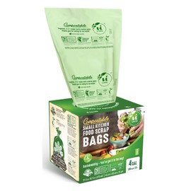 UNNI, bolsas 100% compostables, 4 galones, 15 litros, 100 unidades, extra gruesas 0.75 mil, bolsas de basura de alimentos, bolsas de basura pequeñas, ASTM D6400, US BPI y Europa OK Compost Home, San Francisco