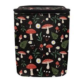 Dreaweet Car Trash Can Bin with Lid Hanging for Back Seat Cute Mushroom Car Accessories Trashcan for Women Leak Proof Automotive Garbage Cans Washable Universal Vehicle Trash Bag Road Trip Essentials