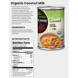 Ka-Me Coconut Milk, Organic Original, 13.5 Ounce, Pack of 12 (00608)