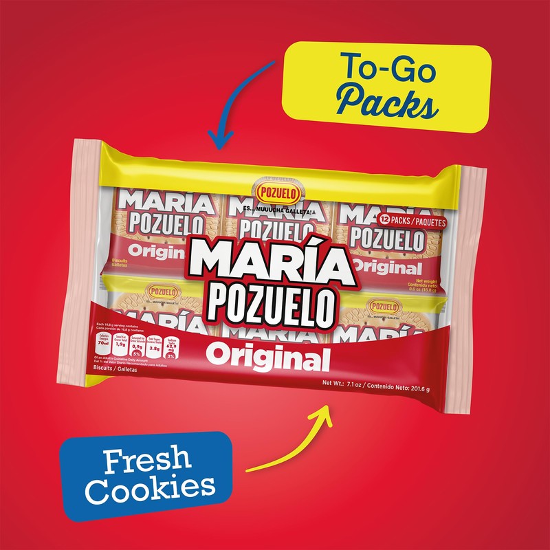 Maria Pozuelo Original Cookies | Fortified with Vitamins| Fat-Free| 8.89