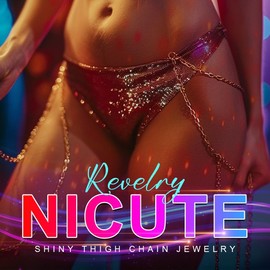 Nicute Silver Rhinestone Waist Chain Jewelry Sparkly Crystal Leg Chain Tassel Glitter Summer Beach Thigh Chain for Women