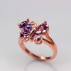 Uloveido ' Rose Gold Plated Brass Simulated Diamond Butterfly Jewelry