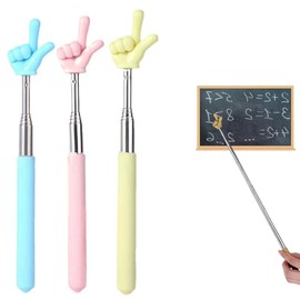 IKOPFLN Pack of 3 Extendable Pointing Sticks, Telescopic Teacher Pointers, Retractable Classroom, Finger Pointing Stick, Stainless Steel Children's Extendable Pointer Stick for Classroom, Personal
