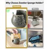 Zoeeker Sink Sponge Holder, Ceramic Kitchen Sponge Holder Sink Caddy