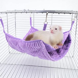 WOLEDOE Large Ferret Hammock, Hanging Tunnel Bed for Cage Fit Rats Chinchilla - Purple