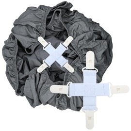 Bed Sheet Detangler Clips - Prevents Tangling & Twisting in Washer/Dryer - Reduces Wrinkles, Saves Time - Works for Flat/Fitted Sheets, Tablecloths - Not for Silk/Rayon or Overstuffed Loads