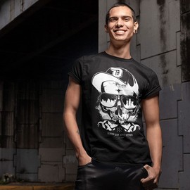 Thug Skull Detroit T-Shirt by Detroit Rebels T Shirt Brand, Black Funny