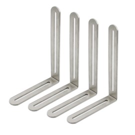 4 PCS Adjustable L-Shape Corner Brace, ULIFESTAR Heavy Duty Thicken Stainless Steel Joint Right Angle Brackets L Slotted Support Shelf Bracket for PC Case,Fixing Furniture-120x165x3mm/4.72x6.5x0.12''