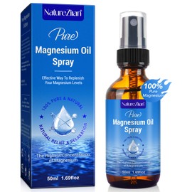 Magnesium Oil Spray - Magnesium Oil for Feet - 100% Pure Magnesium Oil Spray Organic Natural Magnesium Spray - Nourish The Skin - Easy to Absorb and Use - Glass Bottle 1.69 fl oz