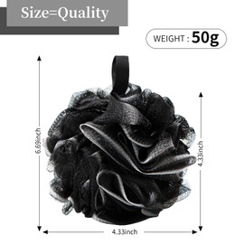 FARMOGA Bath Loofah Sponge Back Scrubber Shower Sponge Soft Mesh Exfoliator Pouf Shower Ball Bath Sponges for Women and Men Bath Accessories