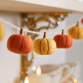 Lights4fun Pumpkin Garland Felt 130 cm Autumn Decoration