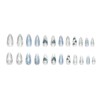 24Pcs Ombre Blue Press on Nails Medium Almond Fake Nails