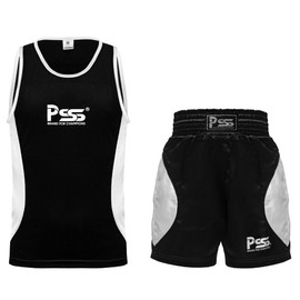 PSS - Conjunto de uniforme de boxeo para niños, playera sin mangas y pantalones cortos para niños y niñas jóvenes de 3 a 14 años para entrenamiento, ligero y transpirable
