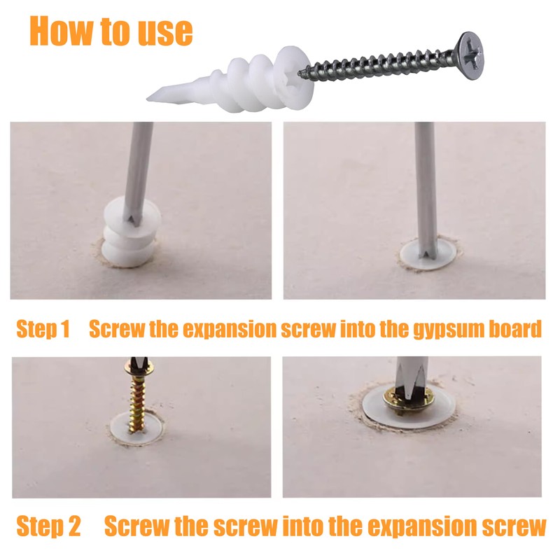 WOWSUPM 45 pcs Self Drilling Drywall Anchors and Screws kit