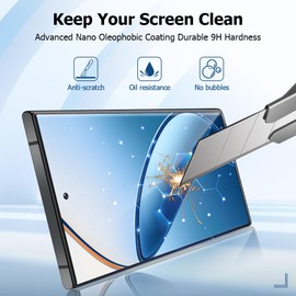 [2+2 Pack] For S22 Ultra Screen Protector with Camera Lens Protector, Ultrasonic Fingerprint Compatible, HD Clear, Anti Scratch for Galaxy S22 Ultra Tempered Glass Screen Protector (6.8 Inch)