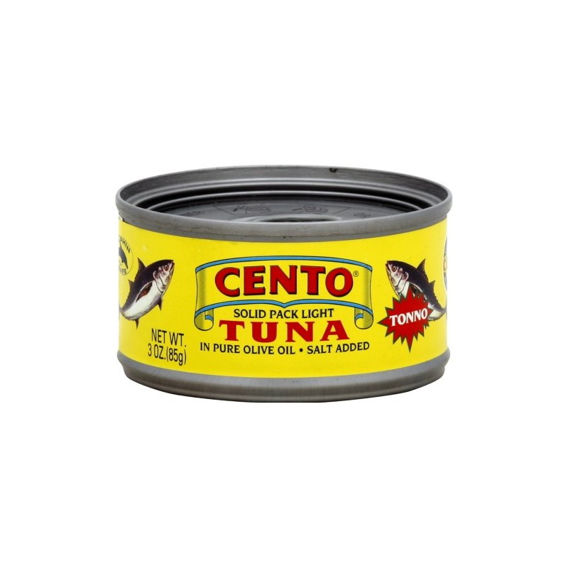 Cento Solid Packed Tuna in Olive Oil, 3-Ounce Cans (Pack