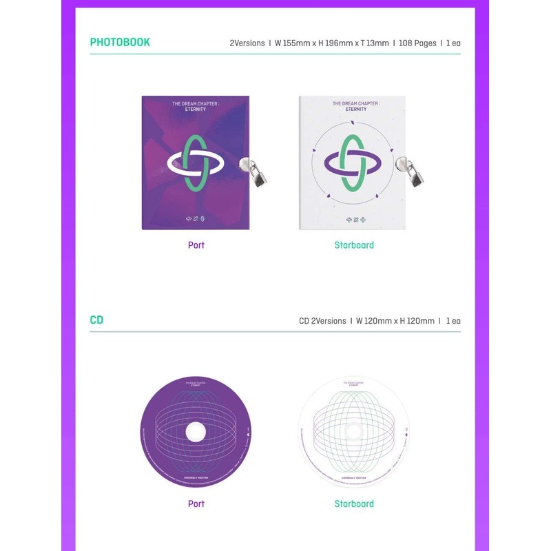 TXT THE DREAM CHAPTER:ETERNITY Album 2 Ver SET+2Photo Book+2Sticker+6Card SEALED+TRACKING