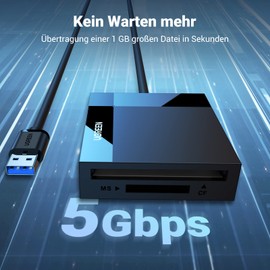 UGREEN USB 3.0 104MB/S Kartenleser 4 in 1 Kartenlesegerät für TF/MS Card Reader mit parallelem Zugriff auf 4 Slots USB Lesegerät Adapter für SD, CF, Micro SD, SDXC, Micro SDHC, Micro SDXC, MS usw