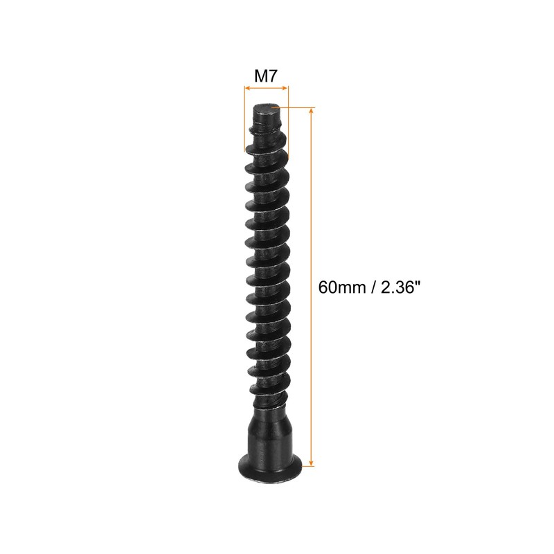 sourcing map 20Pcs M7x60mm Hex Socket Countersunk Head Self Tapping