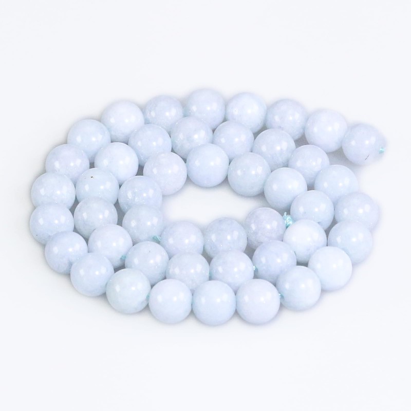 Aquamarine Crystal Beads - 45pcs 8mm Round, Gemstone & Stone