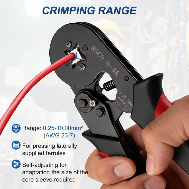 Ferrule Crimping Tool Kit, Wire Ferrules Kit Crimper Pliers with
