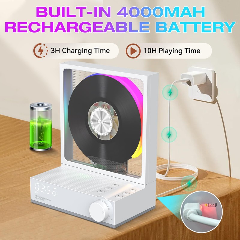 Portable CD Player,Retro Bluetooth 5.3 CD Players for Home,Music Player