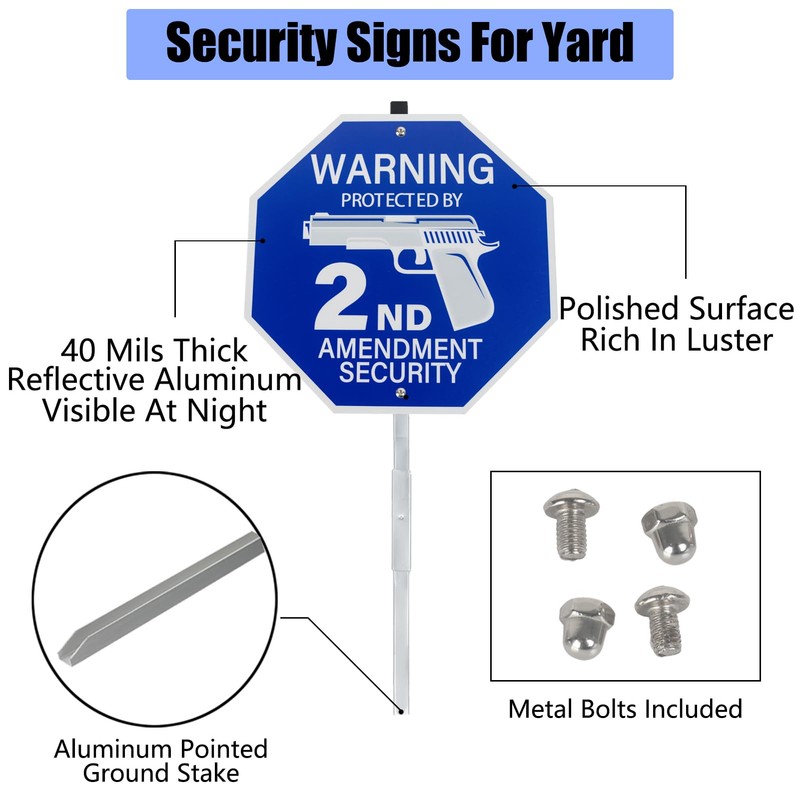 AzReference Protected by 2nd Amendment Security Sign - 10" x
